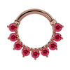 Garnet Paved Nipple Clicker Jewellery in 14K Rose Gold