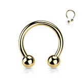 Gold Titanium Circular Horseshoe Body Jewellery