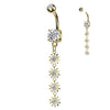 Daisy Forest Belly Dangle with Gold Plating