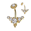 Florence Cluster Navel Ring with Gold Plating