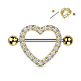 The 3D Love Heart Nipple Shield with Gold Plating