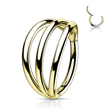 Titanium Gold Plated Halo Earring Hoop 16g - Main Image