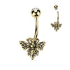 Bzzz Bee Belly Bar with Gold Plating