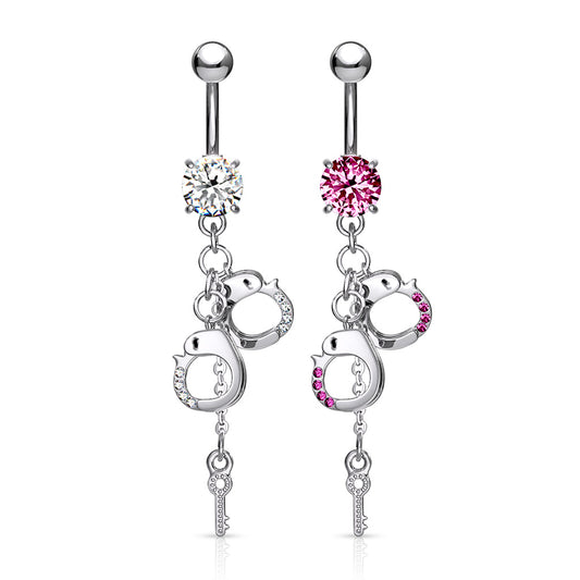 Handcuff and Key Chain Belly Dangle