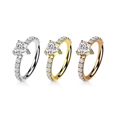 Forbidden Love Titanium Clicker Earring with Yellow Gold PVD