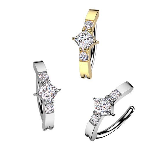Iconic Gem Belly Clicker with Gold Plating