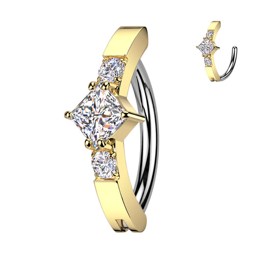 Iconic Gem Belly Clicker with Gold Plating