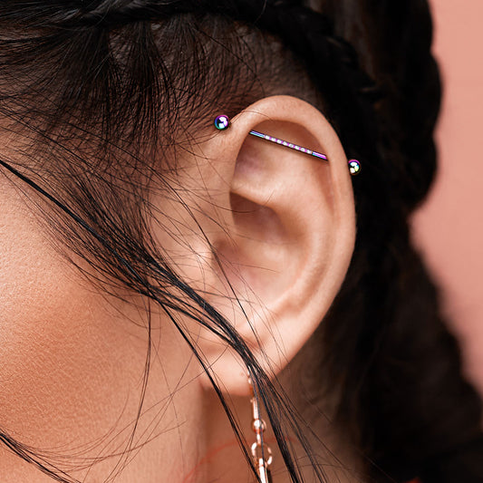 Metallic Jewel Track Industrial Barbell