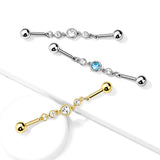 Gem Chain Multi Stud with Gold Plating. Industrial or Double Helix Body Jewellery