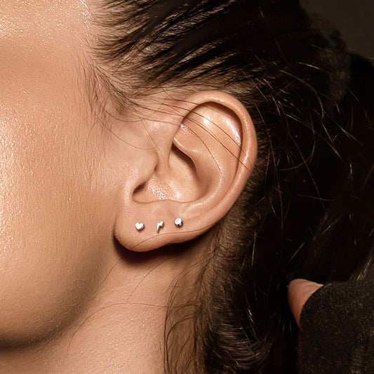 Titanium Lightening Bolt Body Jewellery. Labret, Monroe, Tragus and Cartilage Earrings.
