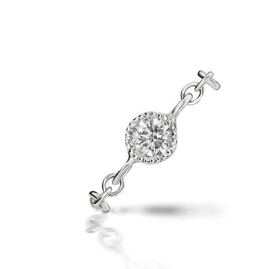 Scalloped Set Diamond Chain Orbit Earring by Maria Tash in White Gold