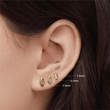 Faceted Gold Marquise Threaded Stud Earring by Maria Tash in 14K Yellow Gold.