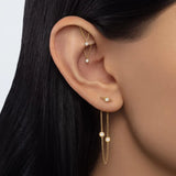 Scalloped Set Diamond Chain Orbit Earring by Maria Tash in White Gold