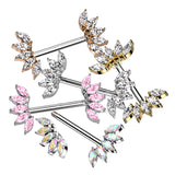 Krystallia Jewelled Nipple Barbell with Rose Gold Plating