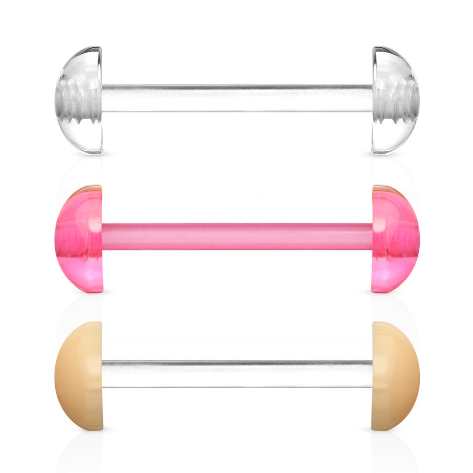 Bioflex Half Dome Barbell Piercing Retainer. 14g 16mm. Nipple, Tongue ...