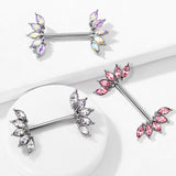 Krystallia Jewelled Nipple Barbell with Rose Gold Plating