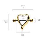 Puffed Heart Nipple Shield with Gold Plating