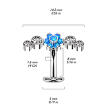 Titanium Threadless Opal Pentad Floating Belly Ring