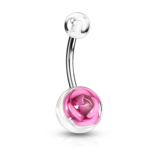 Forever Roses Acrylic Belly Bars