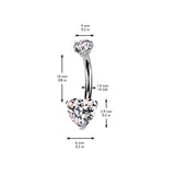 Internally Threaded Gold Heart Belly Ring