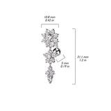 Star Pressed Reverse Bouquet Belly Bar with Gold Plating
