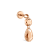 Double Faceted Gold Threaded Charm Stud Earring by Maria Tash in 14K Rose Gold.