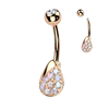Marcellina Tears Belly Button Ring with Rose Gold Plating