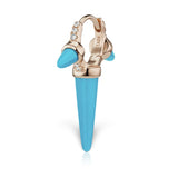 Triple Long Turquoise Spike Diamond Eternity Hoop Earring by Maria Tash in Rose Gold