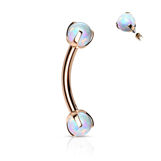 Rose Gold 16g Petite Opal Duo Body Jewellery