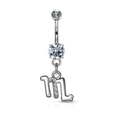 Zodiac Dangling Belly Bar