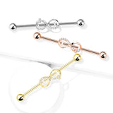 Infinity Industrial Barbell Body Jewellery In Rose Gold