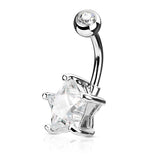 Classic Star Solitaire Belly Ring