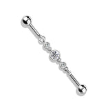 Gem Chain Multi Stud. Industrial or Double Helix Body Jewellery