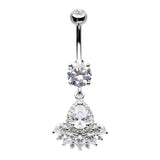 Soraya Crystal Dangly Belly Bar