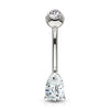 Teardrop Belly Jewellery in 14K White Gold
