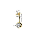 Titanium Threadless Floral Spin Belly Bar