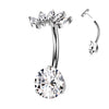 Titanium Threadless Marquise Topper Belly Bar