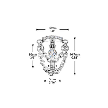 Titanium Threadless Chain Reaction Floating Belly Bar