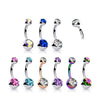 Titanium Internally Threaded Gem Belly Rings