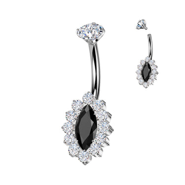 Titanium Midnight Mirage Internally Threaded Belly Bar