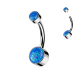 Titanium Internally Threaded Opal Belly Bars