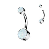 Titanium Internally Threaded Opal Belly Bars