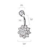 Titanium Floweret Belly Ring with Internal Threading