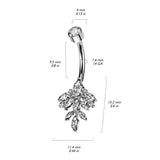 Titanium Leaf Belly Ring with Internal Threading