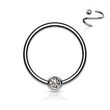 Solid Titanium Gem Captive Bead Body Jewellery. 14g, 16g or 18g