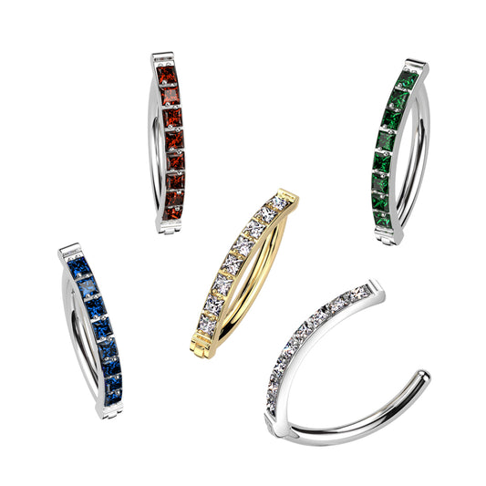 Gold Titanium Paved Luxe Hinged Belly Clicker