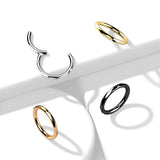 Faceted Gold Titanium Hinged Clicker Body Jewellery