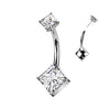 Titanium Luxe Diamond Duo Belly Bar
