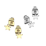 Titanium Star Earring with Traditional Butterfly Backing (PAIR)