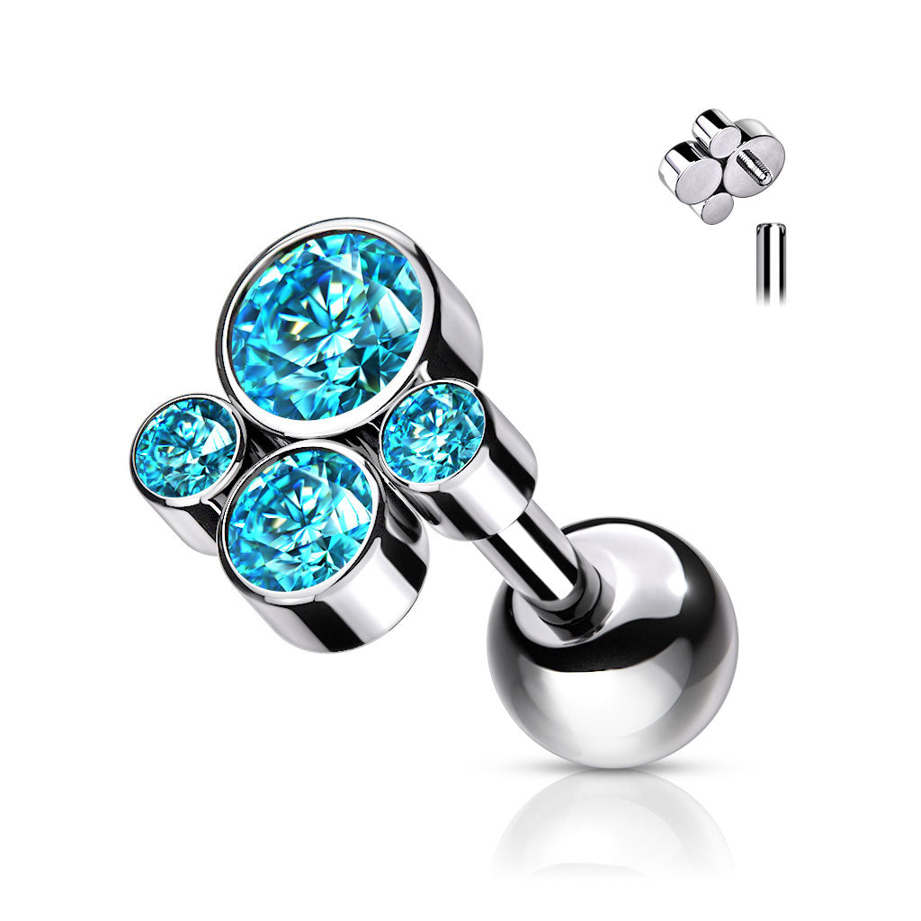 Glamora Internally Threaded Titanium Body Jewellery. Labret, Monroe, Tragus and Cartilage Earrings.